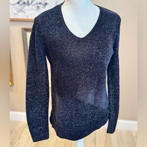 5 for $30 NWT! MAISON JULES Black V-Neck Metallic Sweater
